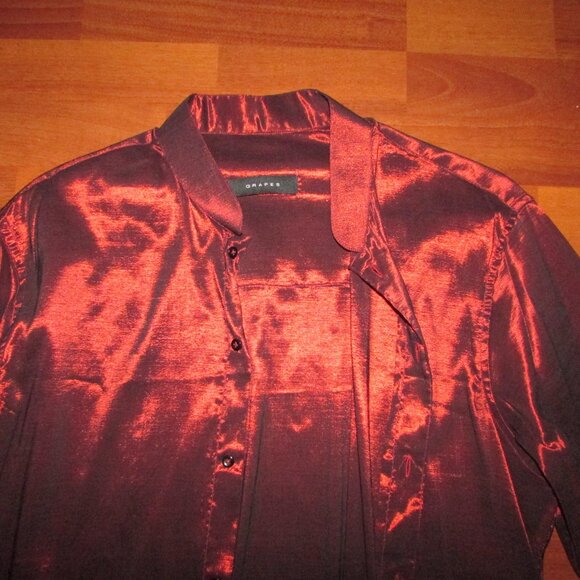 Grapes Shiny Metallic Deep Red Shirt - Large - Picture 7 of 9
